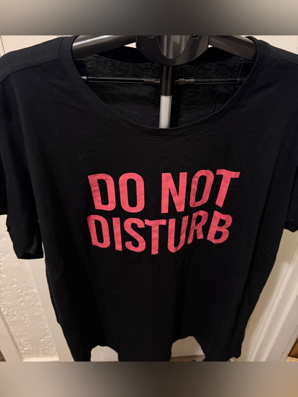 torrid Black Tee with Pink "DO NOT DISTURB" Graphic